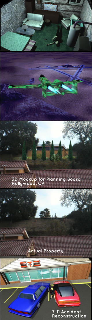 3D Mockup for Planning Board Hollywood, CA Actual Property 7-11 Accident Reconstruction
